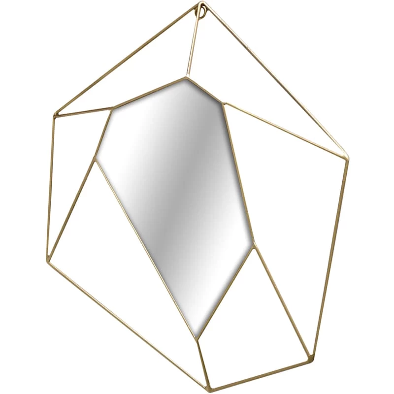Geometric Shape Metal Wall Mirror, 16x18 1 Geometric Shape Metal Wall Mirror, 16x18