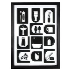 Glass Framed Bath Print Wall Art, 14x19