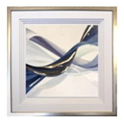 Glass Framed Changing Currents Abstract Wall Art, 21"