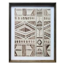 Glass Framed Tribal Print Wall Art, 23x32