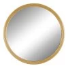 Gold Metal Finish Framed Round Wall Mirror, 14"