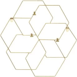 Gold Metal Hexagon Collage Clip Frame, 19"