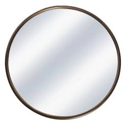 Gold Metal Round Wall Mirror, 22"