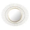 Gold Metal Round Wall Mirror, 27.5x23