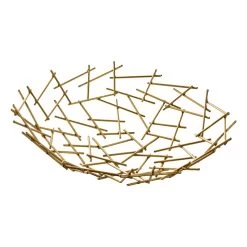 Gold Metal Wire Bowl, 14"