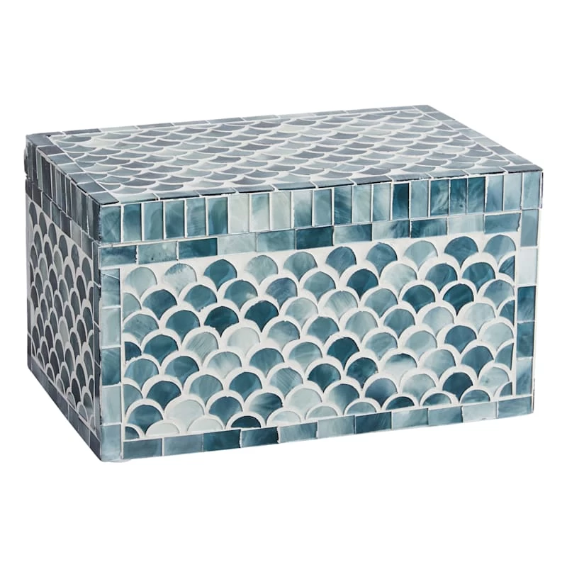 Grey Mosaic Decorative Box, 9x5 1 Grey Mosaic Decorative Box, 9x5