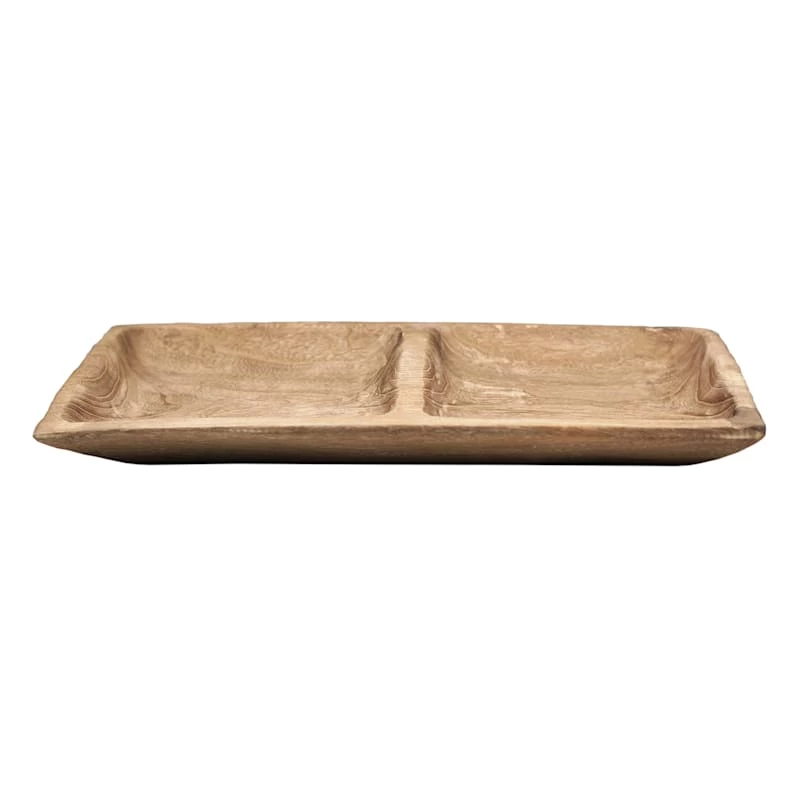 Honeybloom Brown Wood Tray, 27x16 1 Honeybloom Brown Wood Tray, 27x16