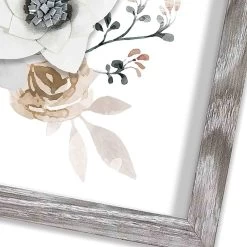 Honeybloom Glass Framed 3D Grey Floral Watercolor Wall Art, 11" -Home Decor Store honeybloom glass framed 3d grey floral watercolor wall art 11 2