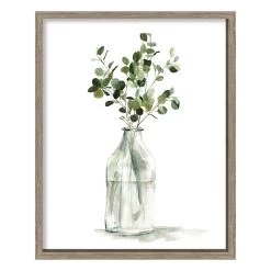 Honeybloom Glass Framed Floral Print Wall Art, 17x21