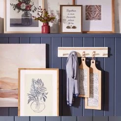 Honeybloom Glass Framed Navy Blue Botanical Print Wall Art, 19x25 -Home Decor Store honeybloom glass framed navy blue botanical print wall art 19x25 4