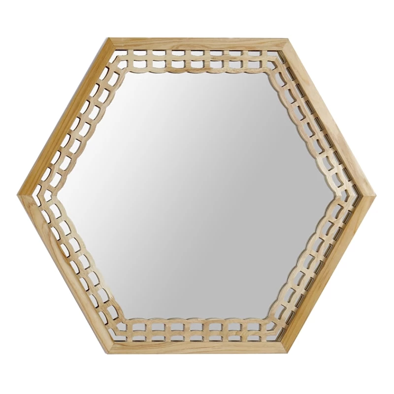 Honeybloom Hexagon Wall Mirror, 30x26 1 Honeybloom Hexagon Wall Mirror, 30x26