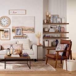 Honeybloom Ivory & Blue Striped Decorative Box, 9x7