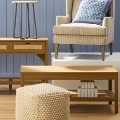 Honeybloom Ivory & Blue Striped Decorative Box, 9x7 -Home Decor Store honeybloom ivory blue striped decorative box 9x7 7