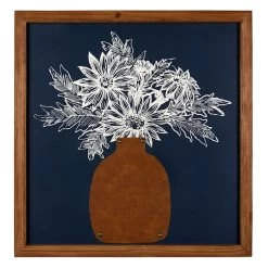 Honeybloom Navy Floral Framed Wall Art, 20x21