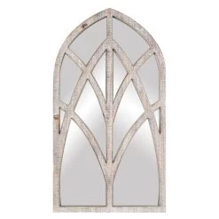 Honeybloom Windowpane Arch Wall Mirror, 20x36