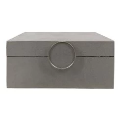 Laila Ali Grey Fabric Decorative Box, 8x4