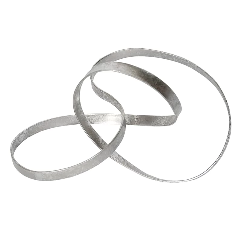 Laila Ali Silver Abstract Metal Decor, 13" 1 Laila Ali Silver Abstract Metal Decor, 13"