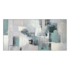 Laila Ali Teal Block Canvas Wall Art, 48x24