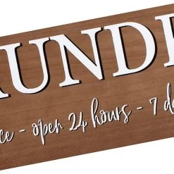 Laundry Open 24/7 Veneer Box Wall Decor, 24x8 -Home Decor Store laundry open 24 7 veneer box wall decor 24x8 6