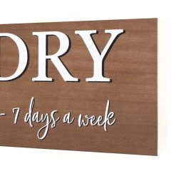 Laundry Open 24/7 Veneer Box Wall Decor, 24x8 -Home Decor Store laundry open 24 7 veneer box wall decor 24x8 7