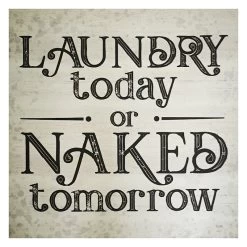 Laundry Today Or Naked Tomorrow Canvas Wall Art, 16"