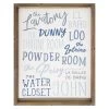 Lavatory Powder Room Water Closet Framed Wall Art, 16x20