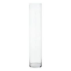 Long Clear Glass Floor Vase, 36"