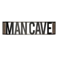 Man Cave Metal & Wood Wall Art, 24x6