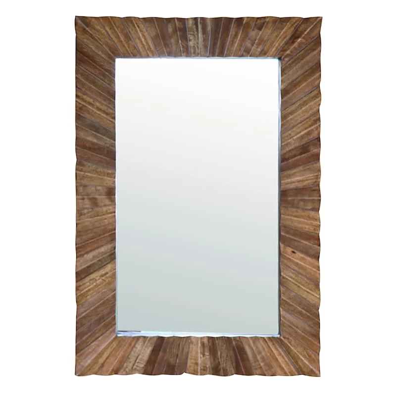 Mango Wood Carved Rectangle Mirror, 24x36 1 Mango Wood Carved Rectangle Mirror, 24x36