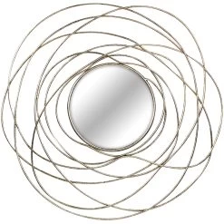 Metal Circle Frame Round Wall Mirror, 30"