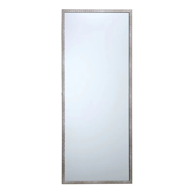Metallic Woven Textured Framed Wall Mirror, 24x58 1 Metallic Woven Textured Framed Wall Mirror, 24x58