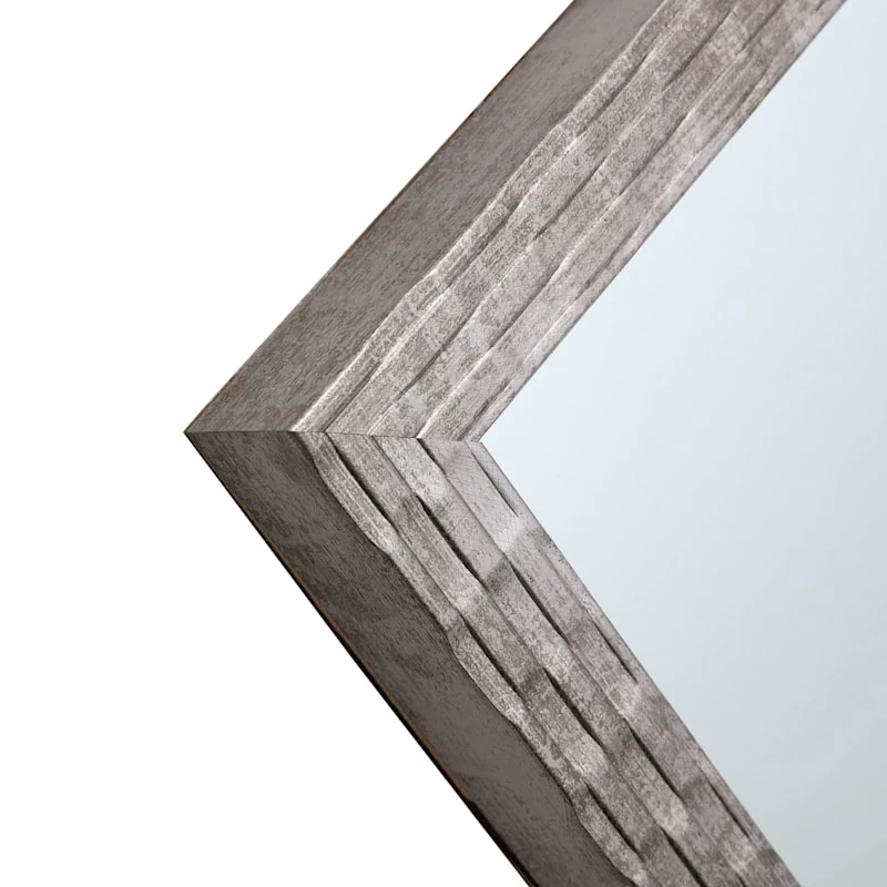 Metallic Woven Textured Framed Wall Mirror, 24x58 5 Metallic Woven Textured Framed Wall Mirror, 24x58 - Image 5