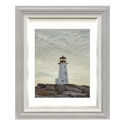 Miranda 11x14 Matted To 8x10 Wall Frame, Distressed White & Champagne