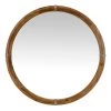 Natural Framed Round Wall Mirror, 30"