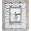 Natural Wash Outer Profile With White Openwork Inner Photo Frame, 5x7