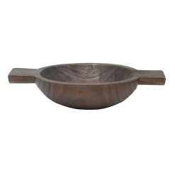 Natural Wood Bowl With Handle, 12"