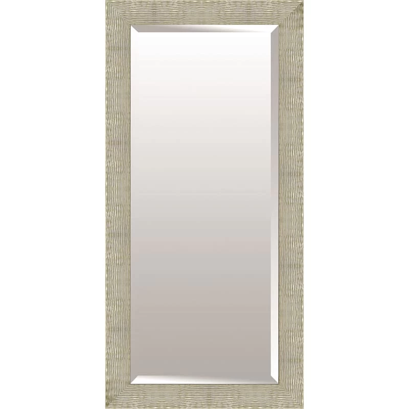 Organic Silver & Champagne Solid Wood Floor Mirror, 32x68 1 Organic Silver & Champagne Solid Wood Floor Mirror, 32x68