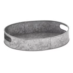 Oval Galvanized Metal Tray, 15x12