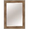 Pecan Wood & Silver Framed Wall Mirror, 32x44
