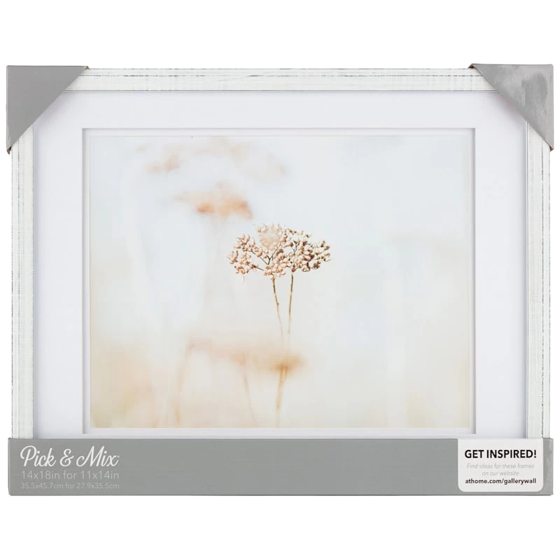 Pick & Mix 14x18 To 11x14 Thin Linear Wall Frame, Whitewash 2 Pick & Mix 14x18 To 11x14 Thin Linear Wall Frame, Whitewash - Image 2