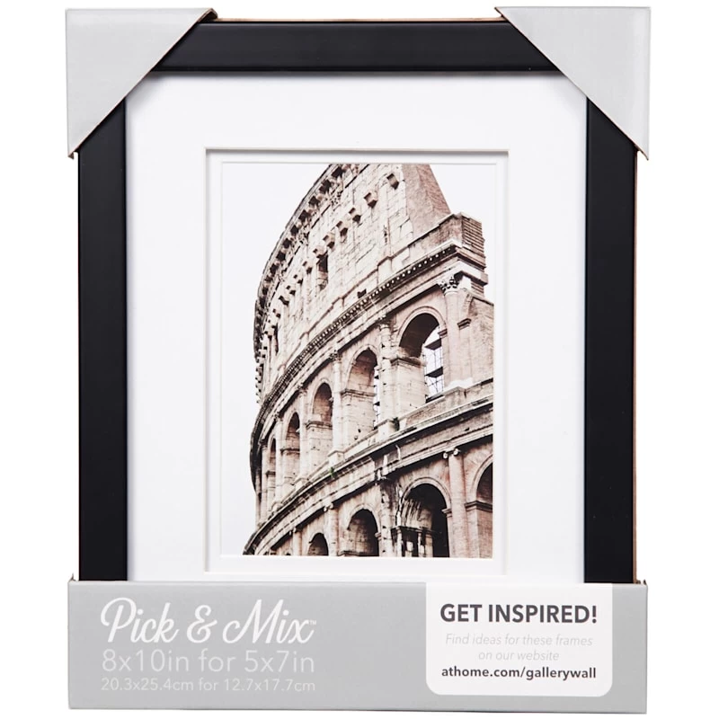 Pick & Mix 8x10 Matted To 5x7 Linear Wall Frame, Black 2 Pick & Mix 8x10 Matted To 5x7 Linear Wall Frame, Black - Image 2