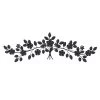 Providence Black Metal Floral Wall Art, 15x45
