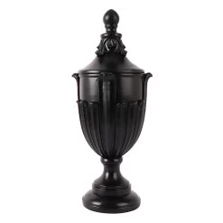 Providence Black Urn With Lid, 16"