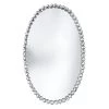 Providence Silver Metal Beaded Oval Wall Mirror, 14x22