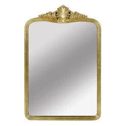 Providence Wood Gold Ornate Top Wall Mirror, 25x37