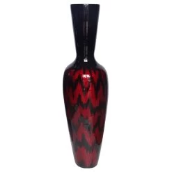 Red Spun Bamboo Floor Vase, 36"