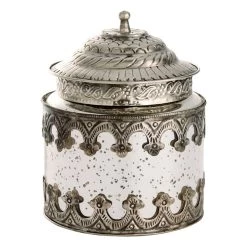Silver Antique Mercury Jar, 7"