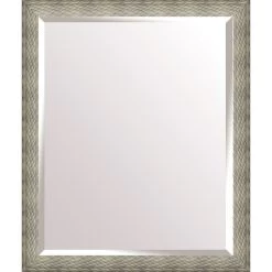 Silver Beaded Braided Wall Mirror, 21x25