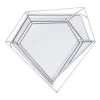 Silver Metal Diamond Shaped Wall Mirror, 24x22