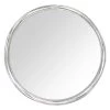 Silver Metal Round Wall Mirror, 30"